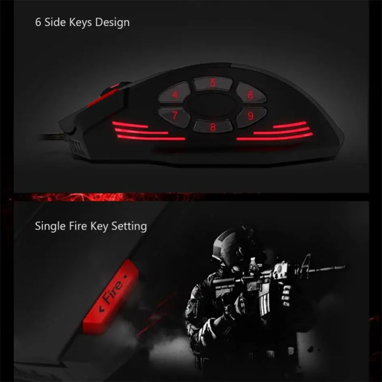 ZELOTES C12 12-buttons Ergonomic Programming Custom Gaming Wired Mouse(Black)