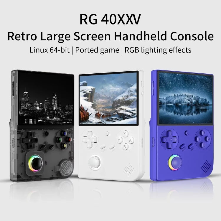 ANBERNIC RG40XXV Vertical HD Screen Joystick Game Console With Ambient Light Portable Retro Handheld Console, Size: 64GB(Blue)