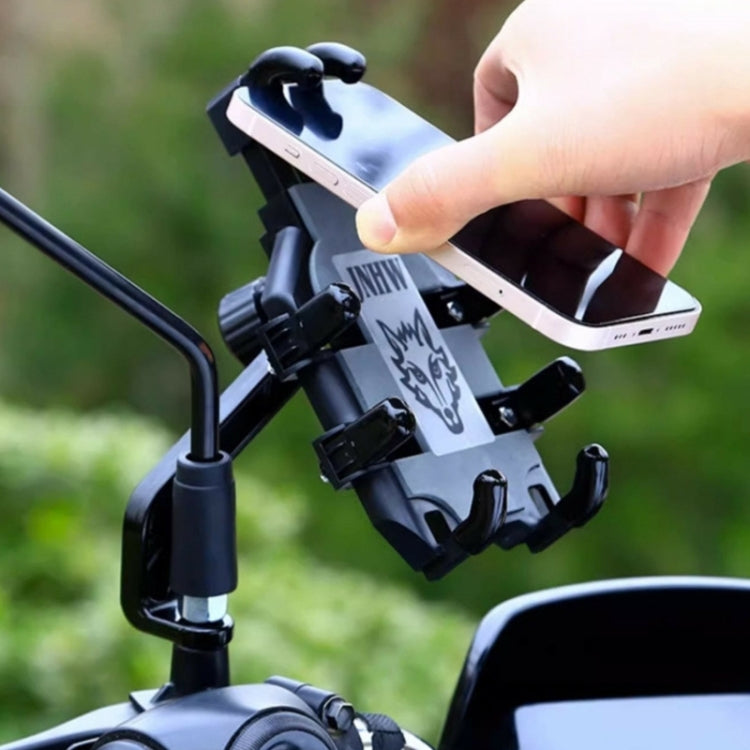 JNHW Motorcycle Bicycle Eight Claw Mobile Phone Navigation Shockproof Bracket, Style: For Handlebar