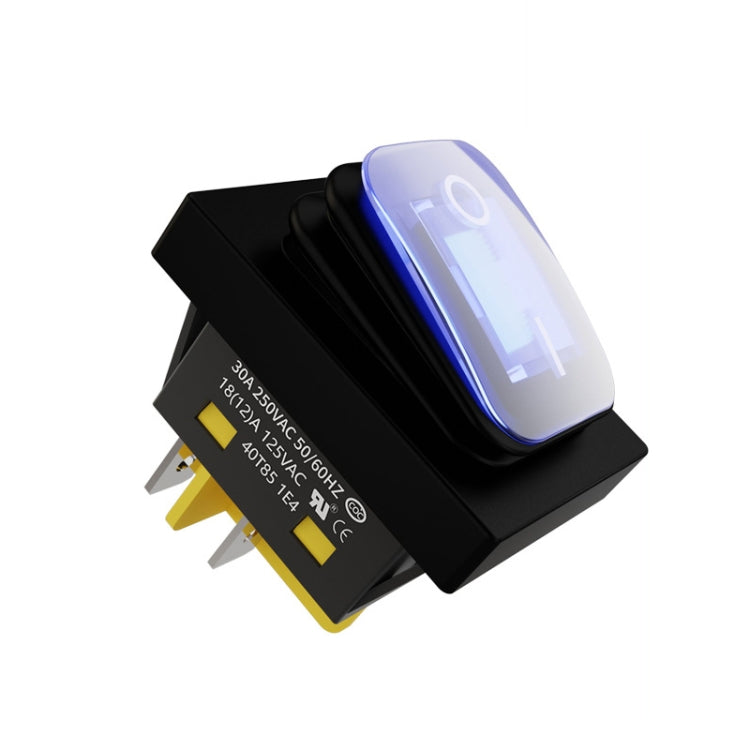 FILN 220V 30A Split Dustproof Boat-type Switch With Light, Specifications: Waterproof 4 Pin 2 Gear Blue Light