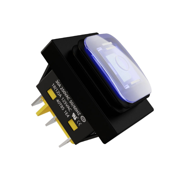 FILN 220V 30A Split Dustproof Boat-type Switch With Light, Specifications: Waterproof 6 Pin 3 Gear Blue Light