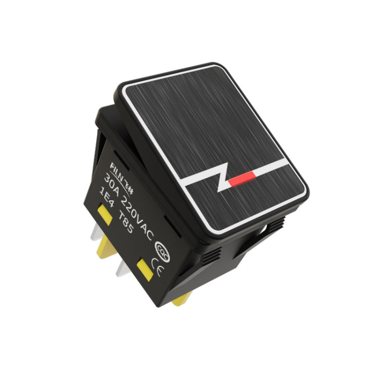 FILN 220V 30A Split Dustproof Boat-type Switch With Light, Specifications: Aluminum 4 Pin 2 Gear Red Light