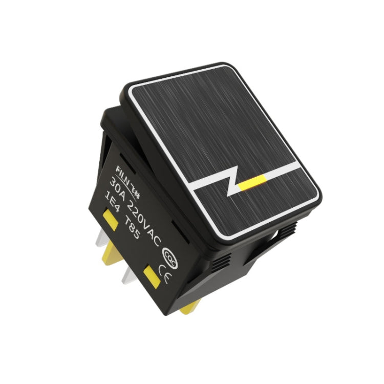 FILN 220V 30A Split Dustproof Boat-type Switch With Light, Specifications: Aluminum 4 Pin 2 Gear Yellow Light