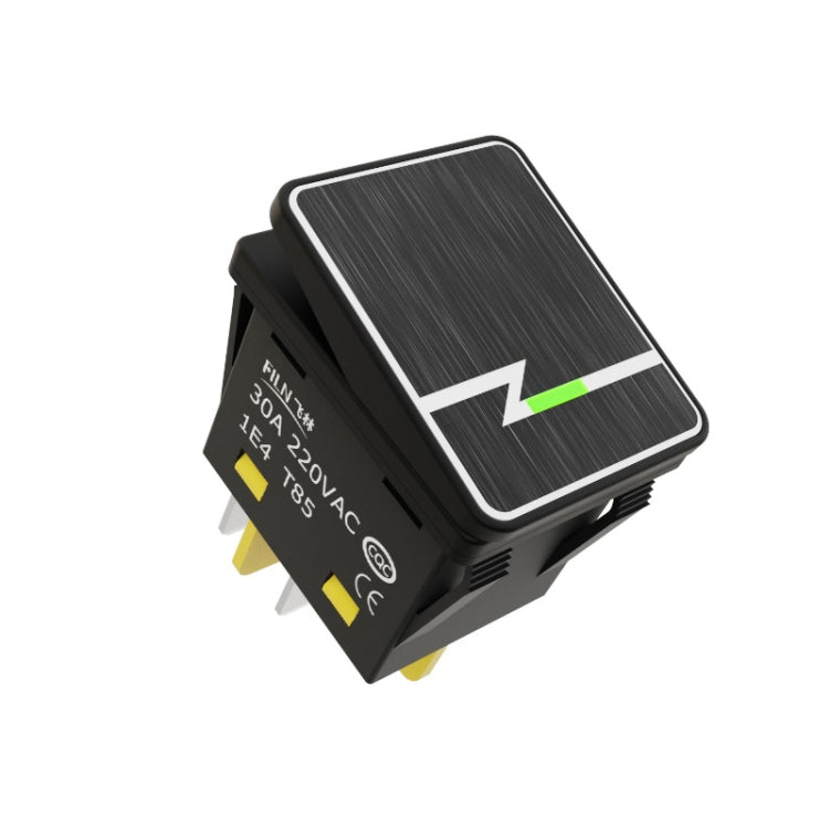FILN 220V 30A Split Dustproof Boat-type Switch With Light, Specifications: Aluminum 4 Pin 2 Gear Green Light