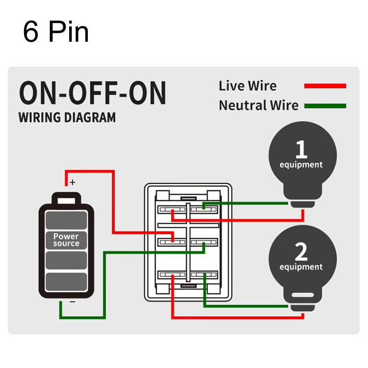 FILN 220V 30A Split Dustproof Boat-type Switch With Light, Specifications: Aluminum 4 Pin 2 Gear Green Light
