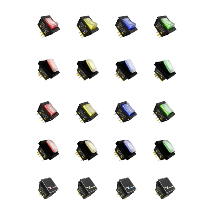 FILN 220V 30A Split Dustproof Boat-type Switch With Light, Specifications: Aluminum 4 Pin 2 Gear Red Light