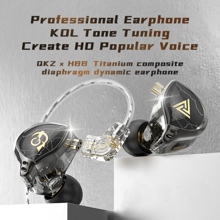 QKZ HBB With Microphone 3.5mm Mobile Phone Earphones Sports In-Ear Pluggable Stage Earphone