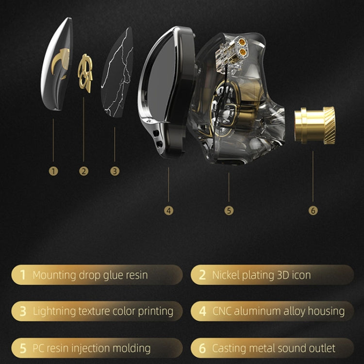 QKZ HBB With Microphone 3.5mm Mobile Phone Earphones Sports In-Ear Pluggable Stage Earphone
