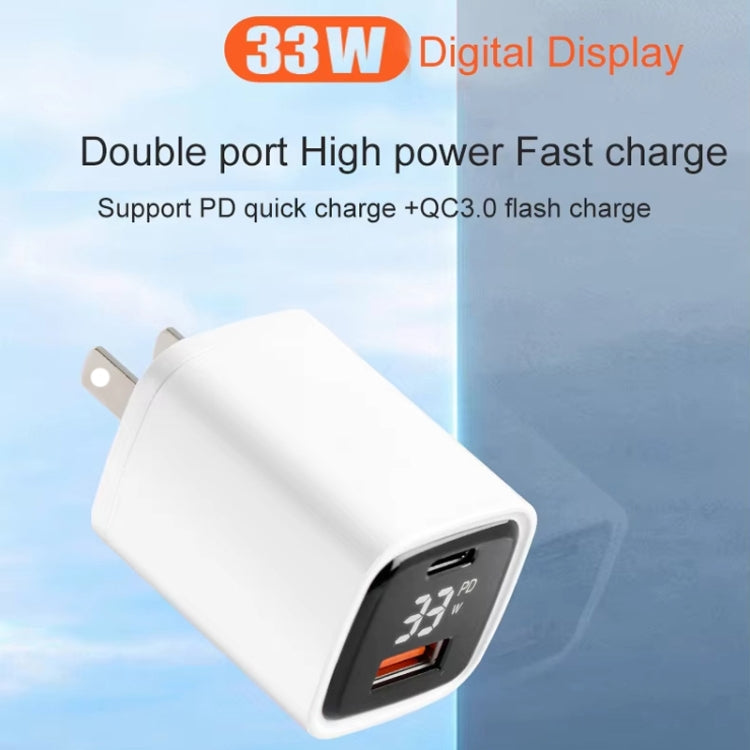 CYKE K02 30W PD+QC3.0 Mobile Phone Digital Display Fast Charger, Plug: EU(Black)