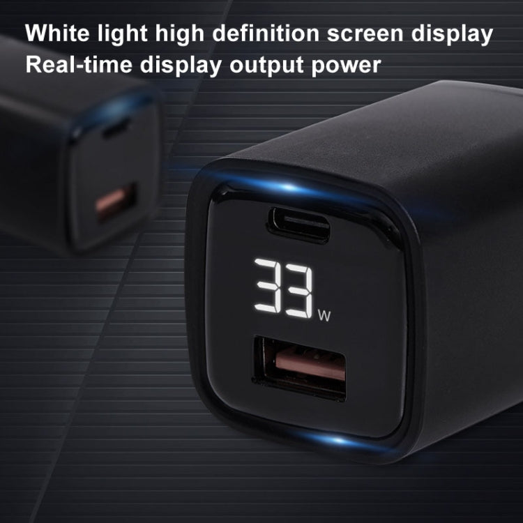 CYKE K02 30W PD+QC3.0 Mobile Phone Digital Display Fast Charger, Plug: EU(Black)