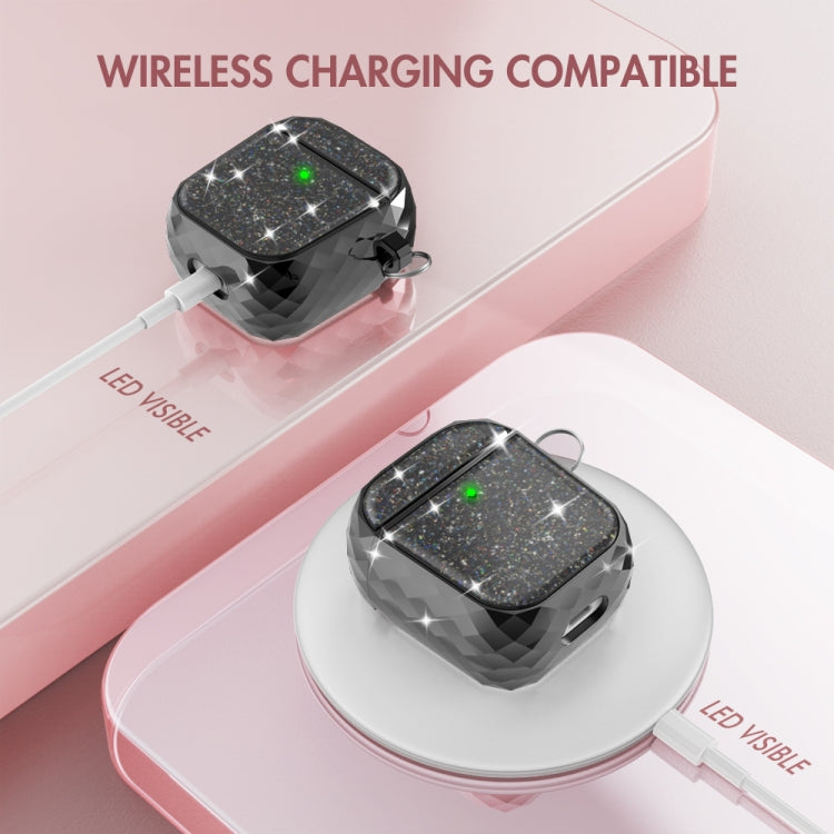 For Airpods 1 / 2 AhaStyle PT119 Wireless Earphone Split Electroplated Protective Case(Black)