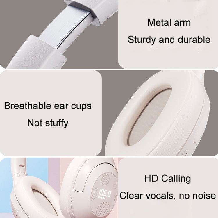 Inphic H1S Bluetooth Wireless Headphones Headset FM Listening Exam Hi-Res Audio Earphones(Khaki)