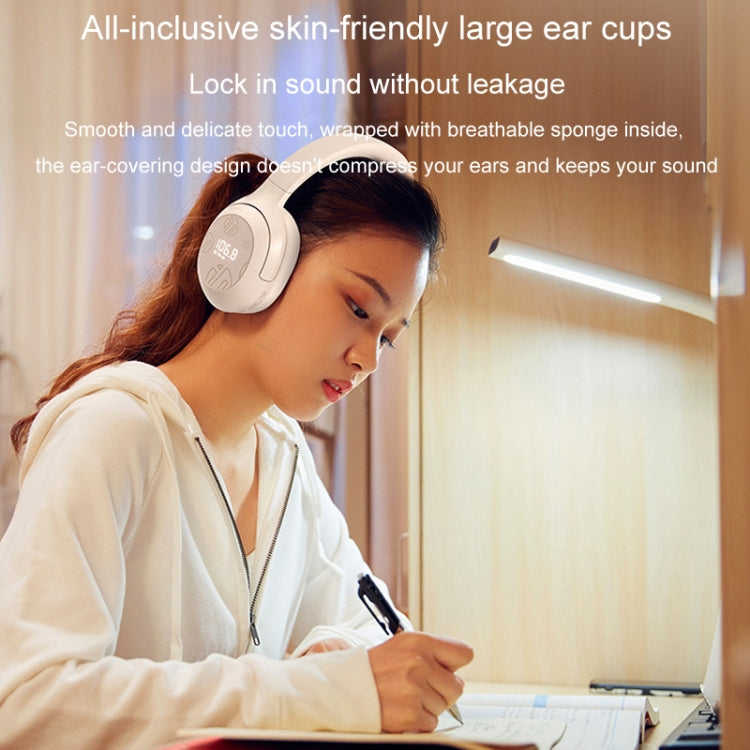 Inphic H1S Bluetooth Wireless Headphones Headset FM Listening Exam Hi-Res Audio Earphones(Khaki)