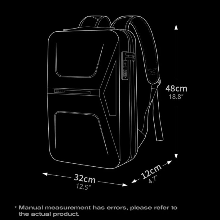 BANGE BG-3005 Hard Shell Men Backpack Laptop Personalised Shoulder Bag(Silver)