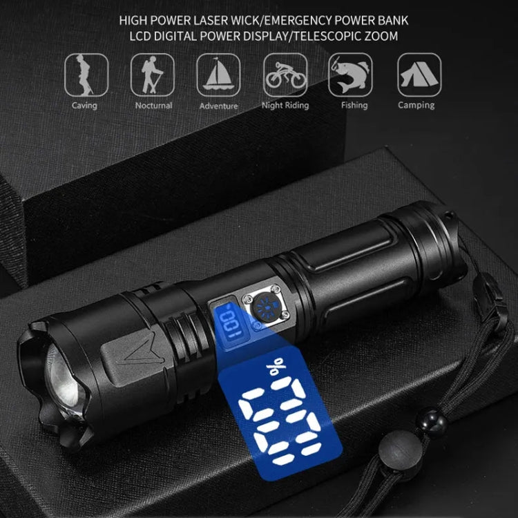 E-SMARTER A03 Laser 30W Portable LCD Display Flashlight(Black)