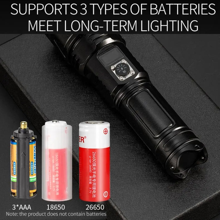 E-SMARTER A03 Laser 30W Portable LCD Display Flashlight(Black)