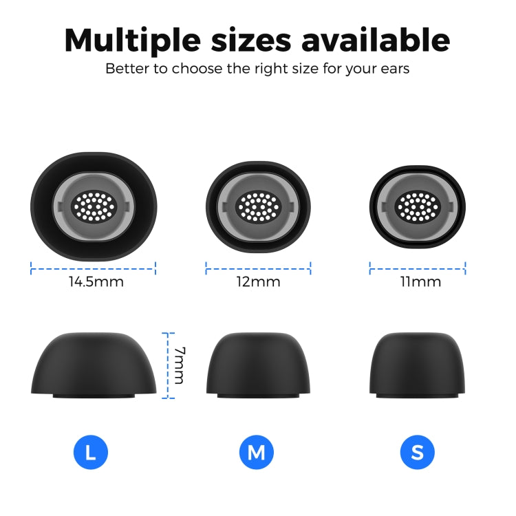 For Samsung Galaxy Buds3 Pro AhaStyle WG173 Earphone Silicone Earbuds, Size: L(Black)