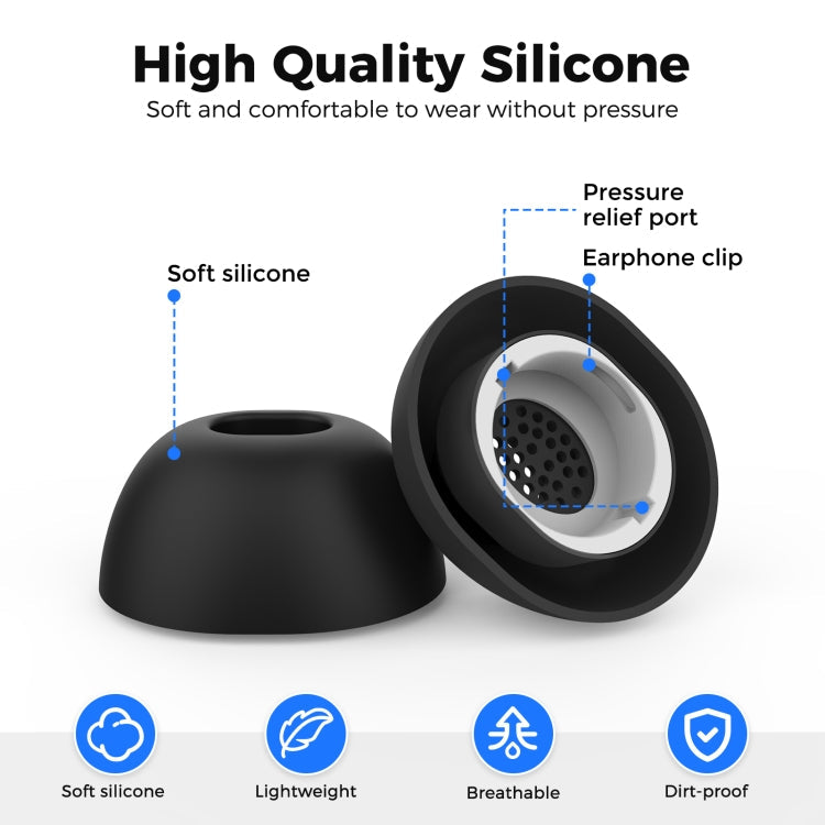 For Samsung Galaxy Buds3 Pro AhaStyle WG173 Earphone Silicone Earbuds, Size: S(Black)