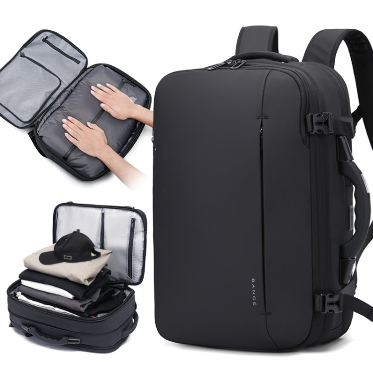 BANGE BG-1909-8 Vacuum Compression Backpack Casual Computer Bag Large Capacity Weighable Business Travel Bag(Black No Pump)