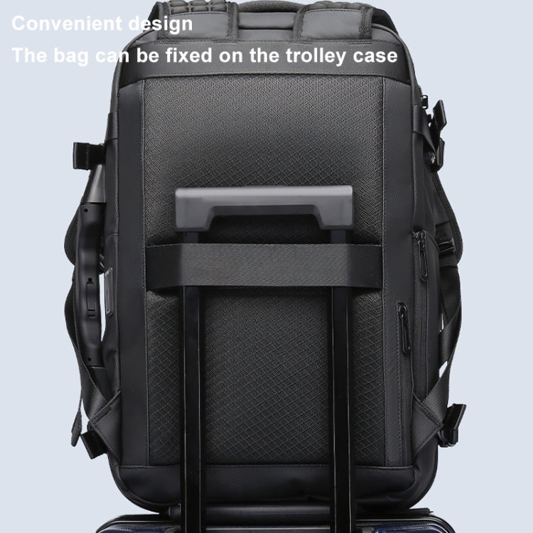 BANGE BG-1909-8 Vacuum Compression Backpack Casual Computer Bag Large Capacity Weighable Business Travel Bag(Black No Pump)