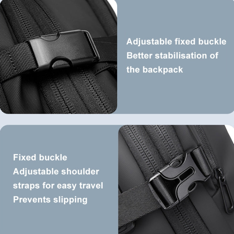 BANGE BG-1909-8 Vacuum Compression Backpack Casual Computer Bag Large Capacity Weighable Business Travel Bag(Black No Pump)
