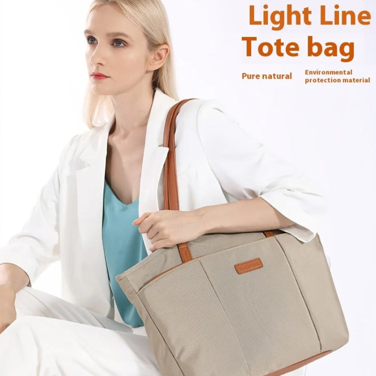 BANGE BG-6803 Ladies Commuter Tote Bag Digital Laptop Bag Large Capacity Handbag(Khaki)