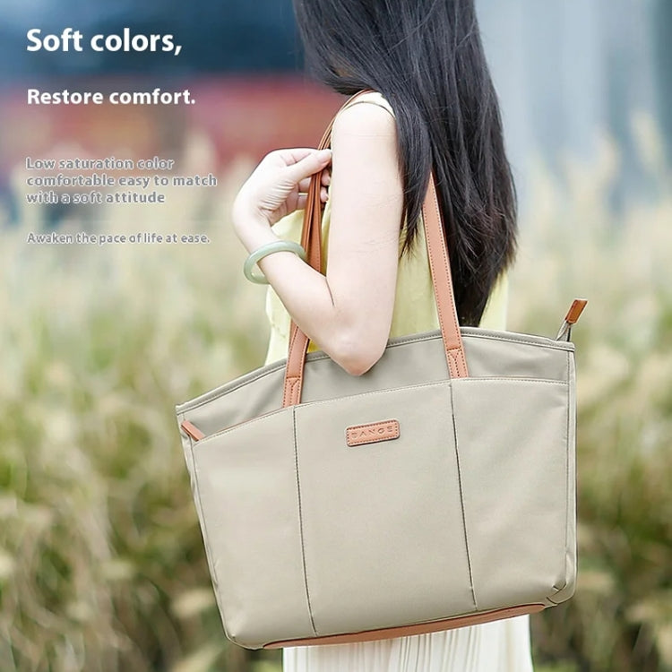 BANGE BG-6803 Ladies Commuter Tote Bag Digital Laptop Bag Large Capacity Handbag(Khaki)