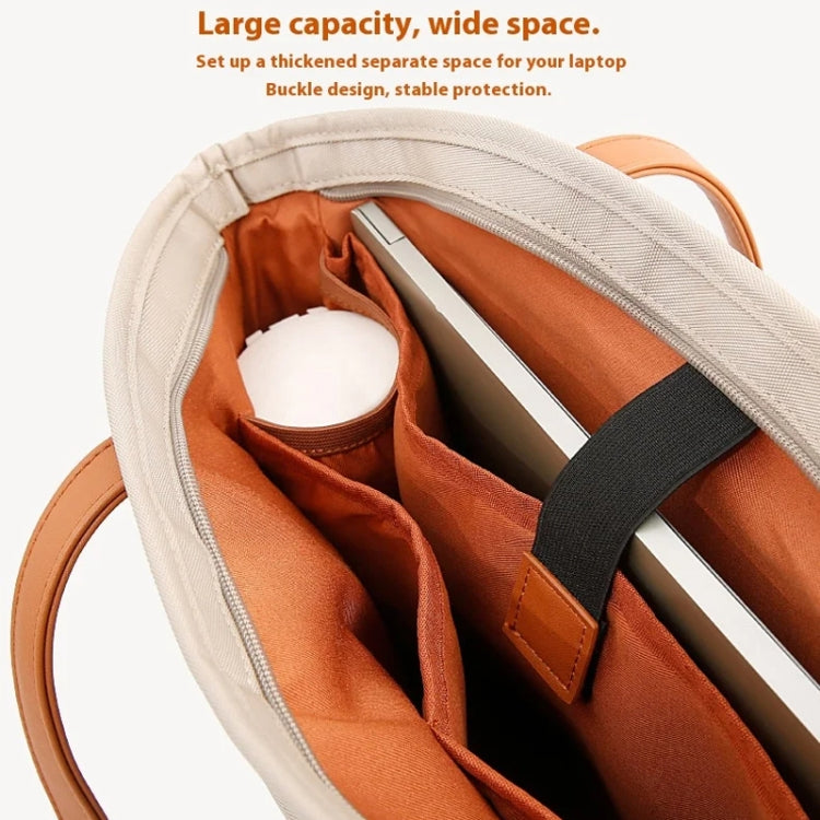 BANGE BG-6803 Ladies Commuter Tote Bag Digital Laptop Bag Large Capacity Handbag(Khaki)