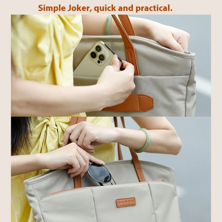 BANGE BG-6803 Ladies Commuter Tote Bag Digital Laptop Bag Large Capacity Handbag(Khaki)