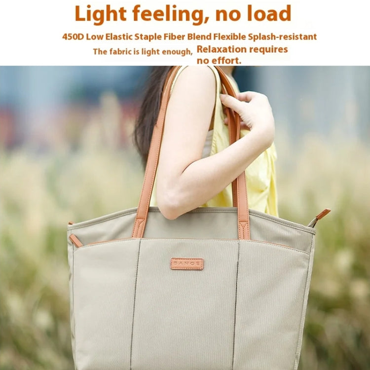 BANGE BG-6803 Ladies Commuter Tote Bag Digital Laptop Bag Large Capacity Handbag(Khaki)