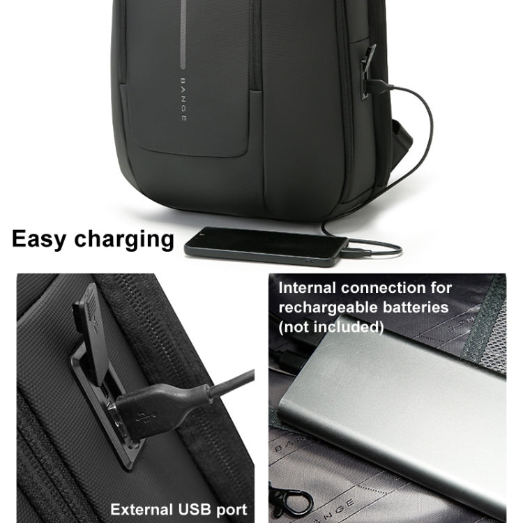 BANGE BG-8013 Men Business Backpack Commuter Laptop Shoulder Bag(Gray)