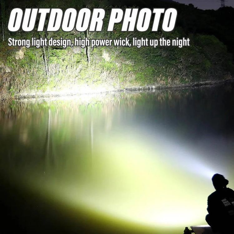 E-SMARTER 8W5205-2 Small Carrying Light With RGB Colorful Lamps Outdoor Cycling Searchlight(Black)