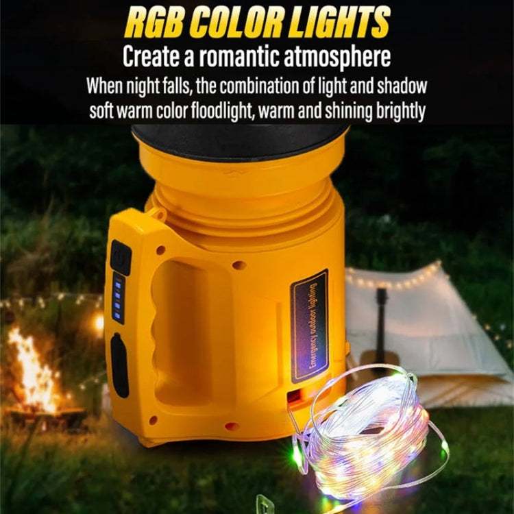 E-SMARTER 8W5205-2 Small Carrying Light With RGB Colorful Lamps Outdoor Cycling Searchlight(Black)