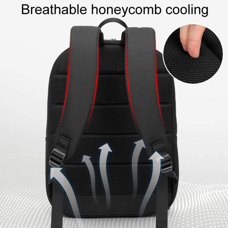 SKV B22016 Men Business Casual Double Shoulder Bag Outdoor Travel Laptop Backpack(Gray Blue)