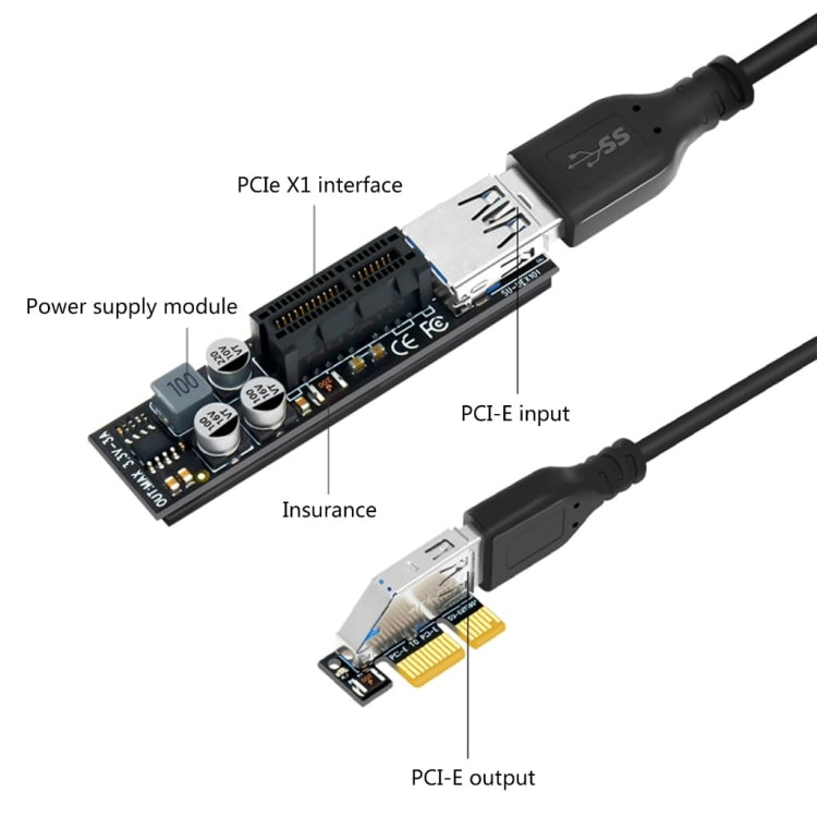 SSU PCI-E To X1 Interface Extension Cable, Length: 0.6m
