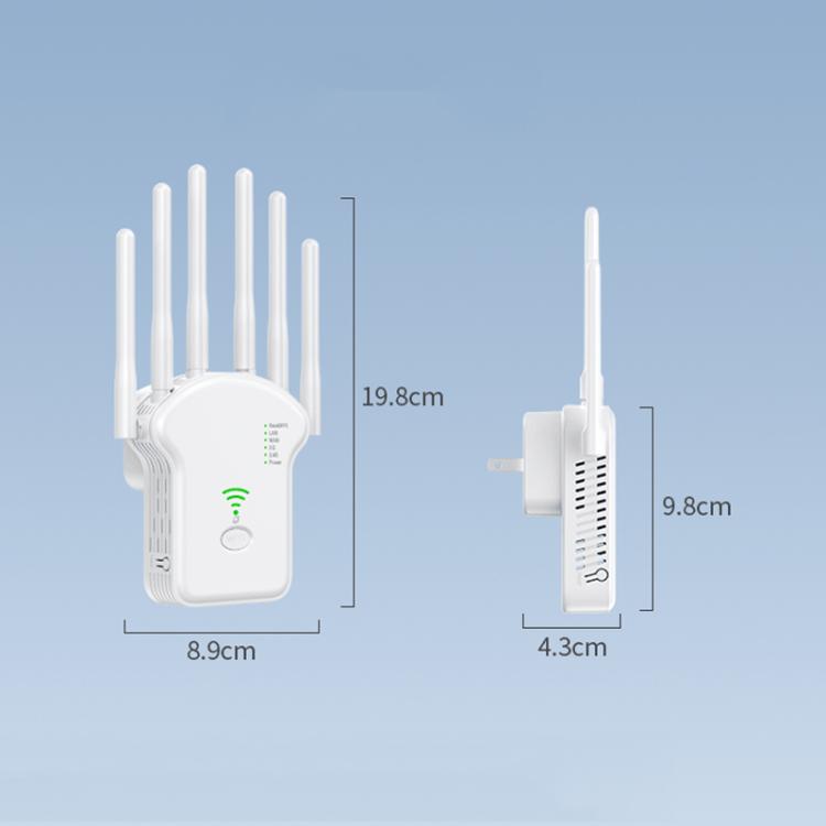 Urant U13 1200Mbps 2.4G/5G Dual Band WiFi Repeater Signal Amplifier EU Plug White