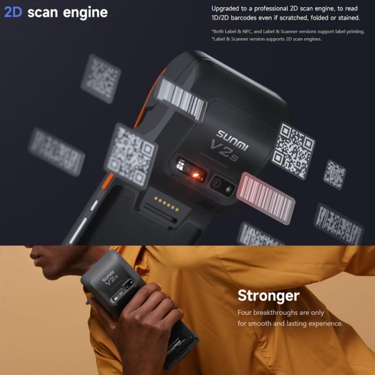 SUNMI V2s Scanning Label Printing Cash Register, Spec: Standard 2+16G(US Plug)