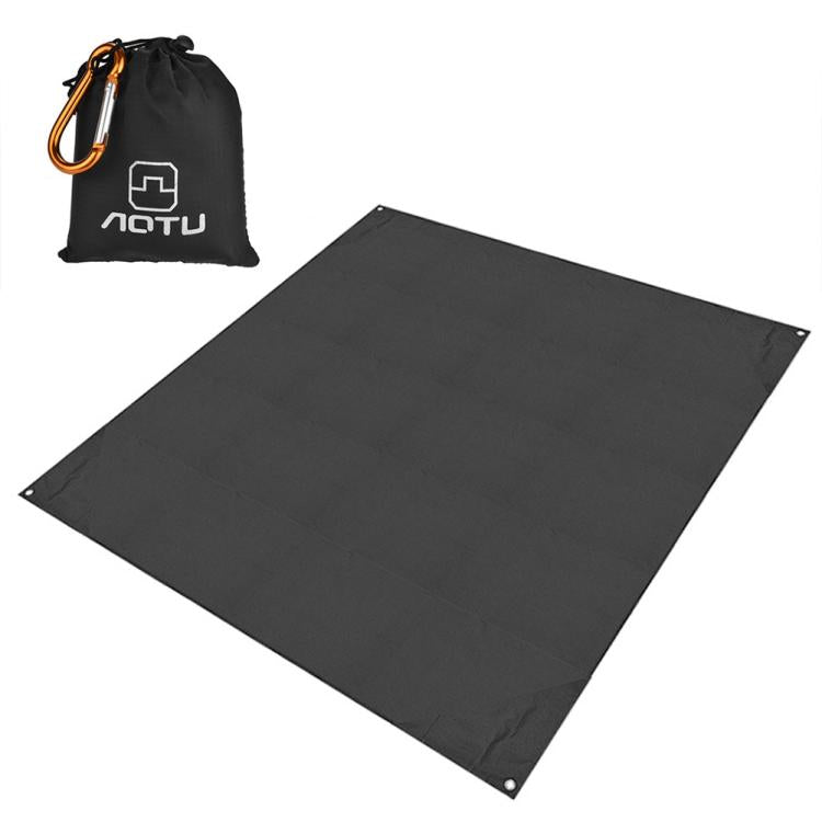 AOTU AT6238 153x143cm Ultra-thin Pocket Moisture Resistant Beach Mat Foldable Portable Picnic Mat(Black)