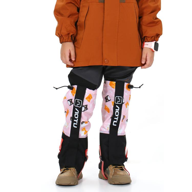 AOTU  AT8913 1pair Children Riding Skiing Waterproof Calf Protectors Outdoor Sandproof Shoes Covers, Color: Pink Cat L