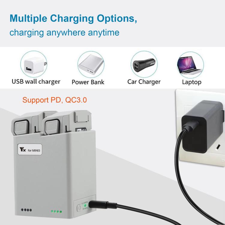 For DJI Mini 4 Pro / Mini 3 Pro / Mini 3 YX  Dual-Way Charger Battery Manager Without Plug