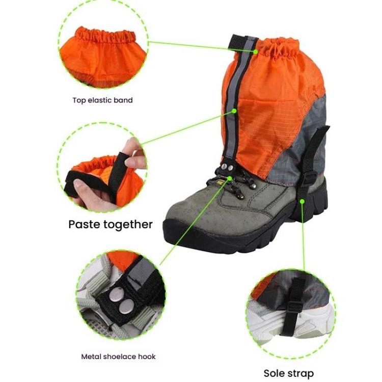 AOTU AT8917 1pair With Reflective Strip Outdoor Mountaineering Hiking Snowproof Footwear Desert Sandproof Shoe Covers(Orange)
