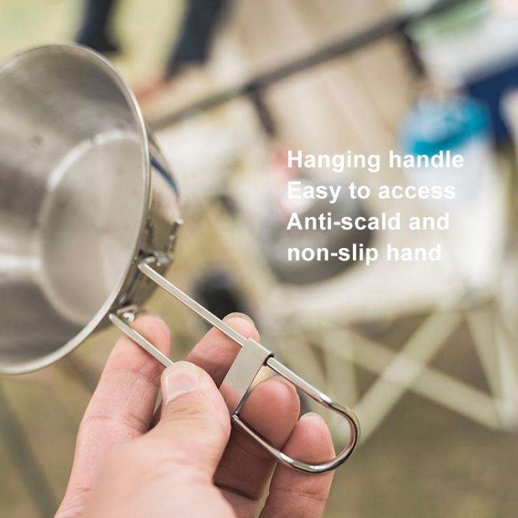 AOTU AT6440 4pcs 300ml Portable Foldable Stainless Steel Bowl With Storage Bag Camping Cutlery Set