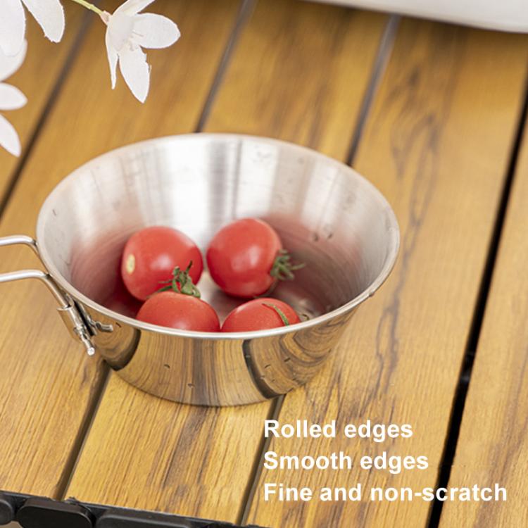 AOTU AT6440 4pcs 300ml Portable Foldable Stainless Steel Bowl With Storage Bag Camping Cutlery Set