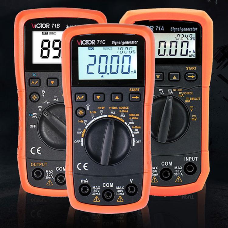 Victor Output Current Voltage Process Signal Source Multimeter, Model: VC71B