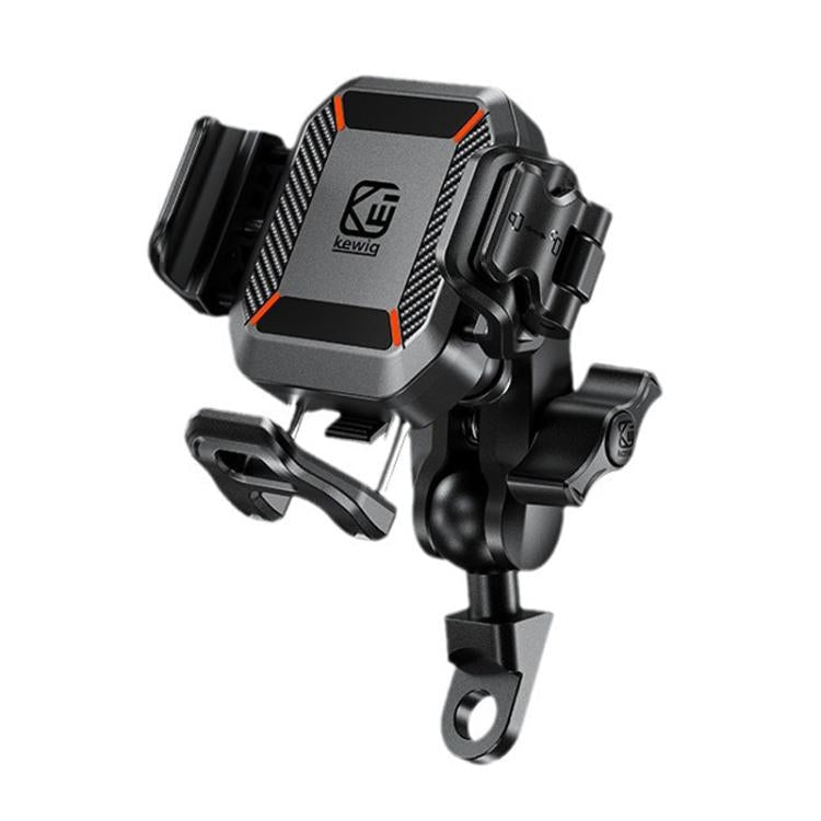 Kewig M33-C2 Outdoor Motorcycle Bike Riding Anti-Theft Shock Absorbing Cell Phone Holder(Mirror Base Model)