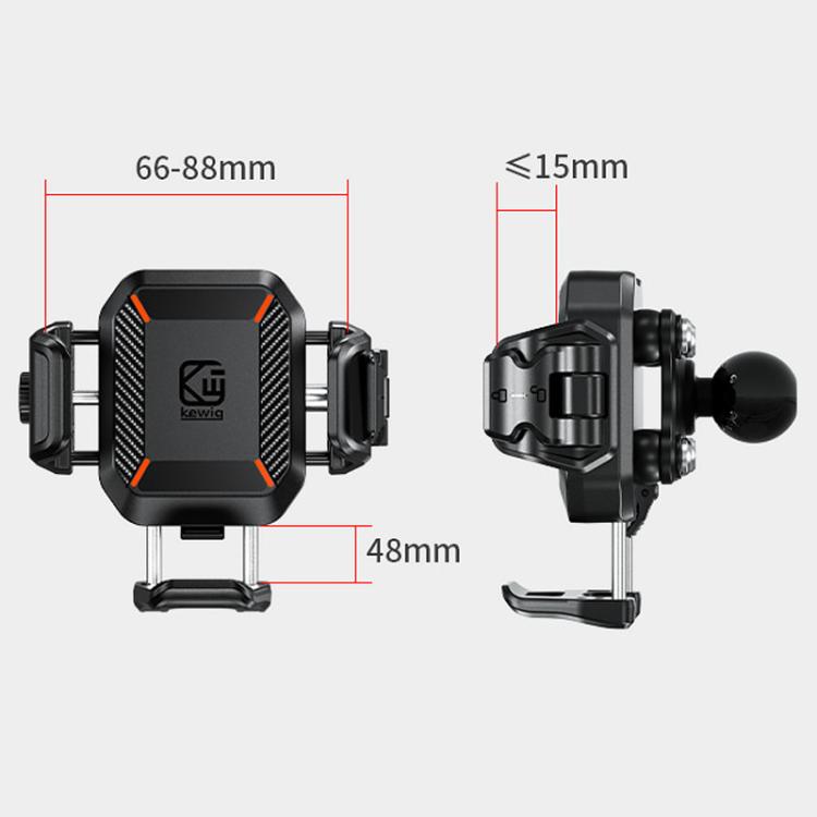 Kewig M33-C2 Outdoor Motorcycle Bike Riding Anti-Theft Shock Absorbing Cell Phone Holder(Mirror Base Model)