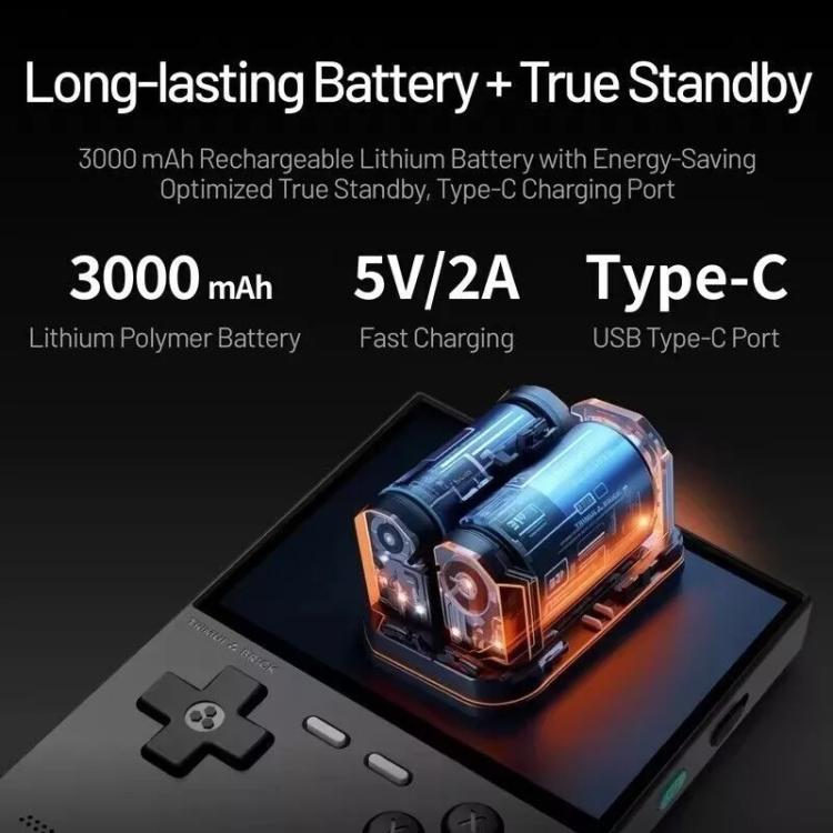 TRIMUI BRICK Open Source Pocket Console Portable Wireless Bluetooth HD Retro Arcade, Size: 128G(Black)