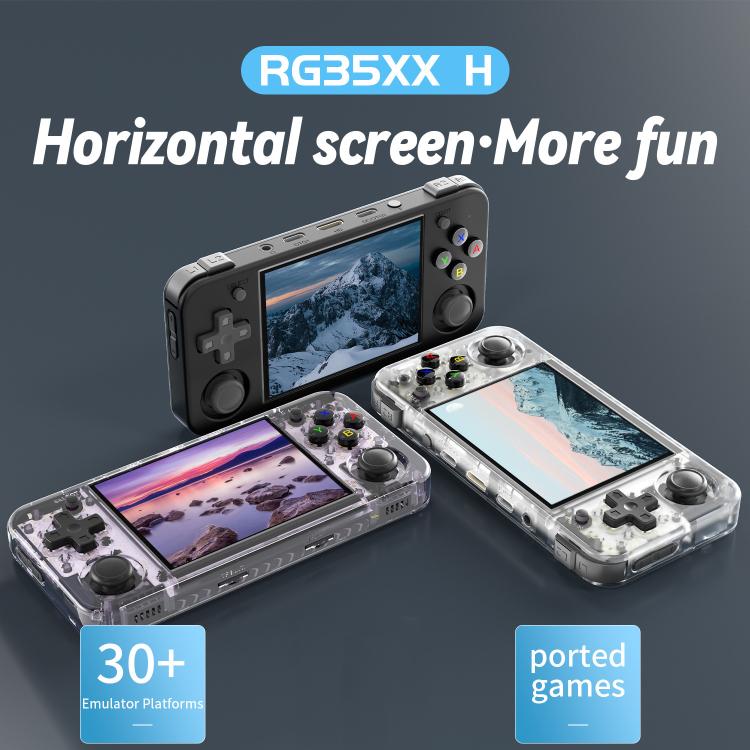 ANBERNIC RG35XXH Open Source Wireless Handheld Game Console, Memory: Standard+64G(Transparent Purple)