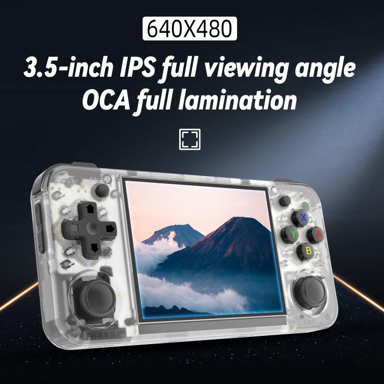 ANBERNIC RG35XXH Open Source Wireless Handheld Game Console, Memory: Standard+64G(Transparent White)