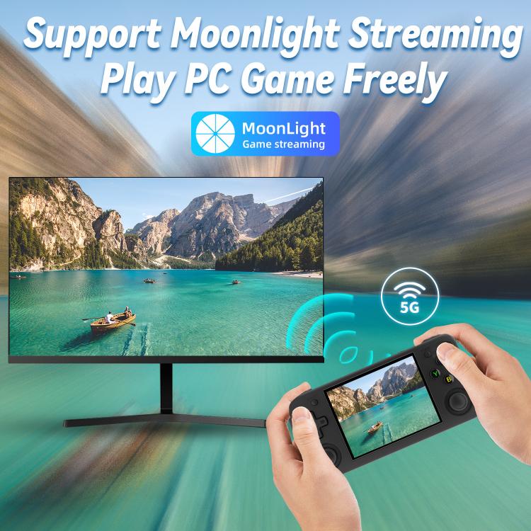 ANBERNIC RG35XXH Open Source Wireless Handheld Game Console, Memory: Standard+128G(Black)
